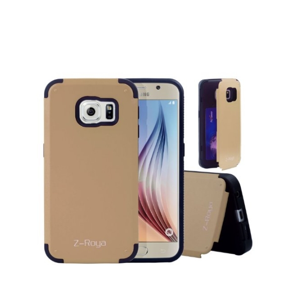 Galaxy S6 Case    Robot-Bear Dual Layer Protective Hybird Armor Case Slim Fit gold